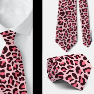 Pink Leopard Print Punk Rock Neck Tie