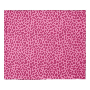 Pink Leopard Print Retro Chic y2k Aesthetic Fancy Duvet Cover
