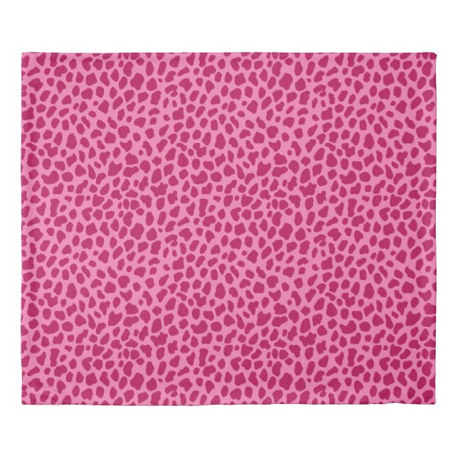 Pink Leopard Print Retro Chic y2k Aesthetic Fancy Duvet Cover (Front)