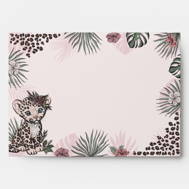 Pink Leopard Print Safari Envelope (Front)