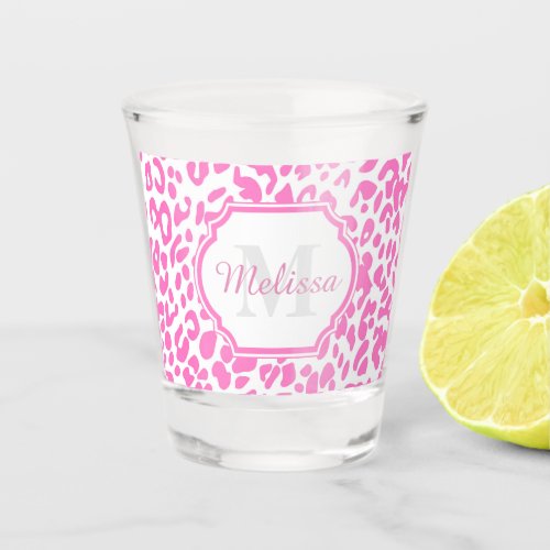 Pink Leopard Print Shot Glass