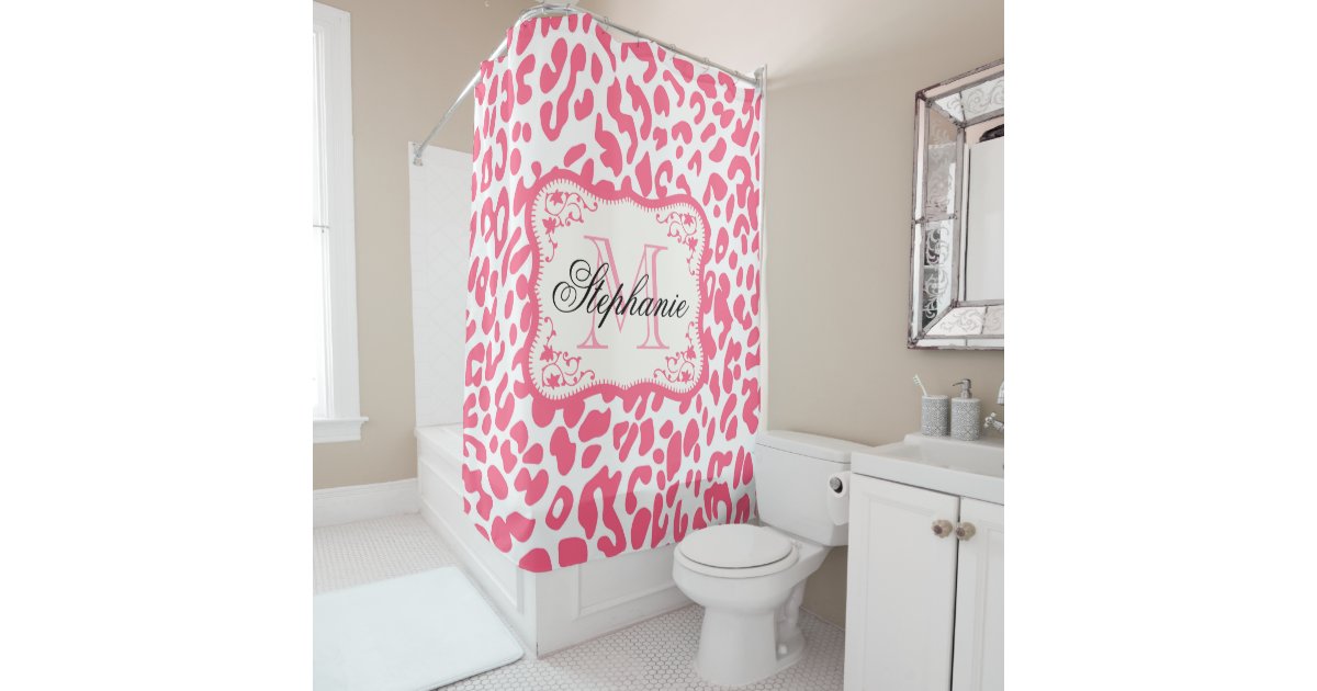 Pink Leopard Print Shower Curtain | Zazzle