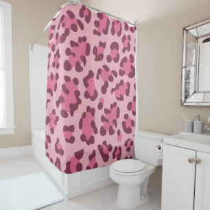Pink Leopard Print Shower Curtain