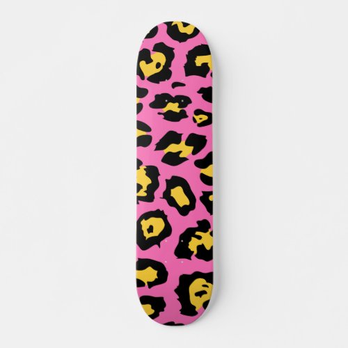 Pink Leopard Print Skateboard