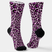 Pink Leopard Print  Socks (Angled)