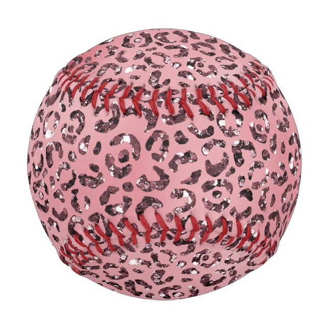 Pink leopard Print Sparkle Glitter               Baseball (Front)