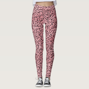 Women's Pink Leopard Print Leggings