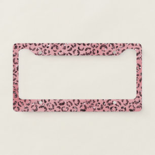 Pink leopard Print Sparkle Glitter               License Plate Frame