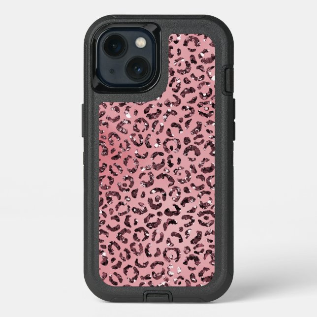 Pink leopard Print Sparkle Glitter               Otterbox iPhone Case (Back)