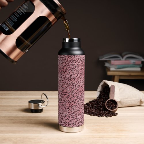 Pink leopard Print Sparkle Glitter               Water Bottle