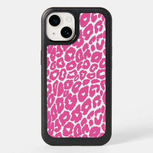 Pink Leopard Print Spot Changer OtterBox iPhone 14 Case