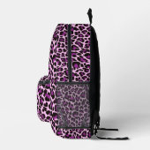 Pink Leopard Print Spots Printed Backpack (Right)