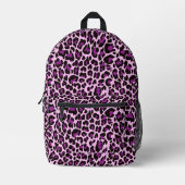 Pink Leopard Print Spots Printed Backpack (Front)