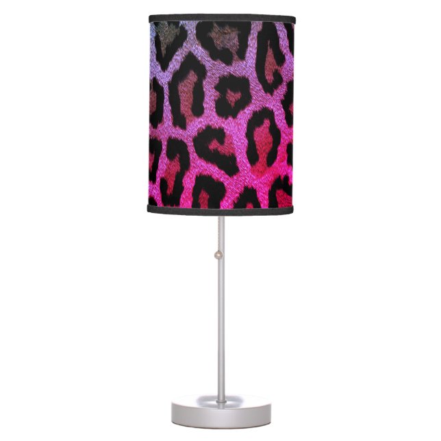 Pink Leopard Print Table Lamp (Front)