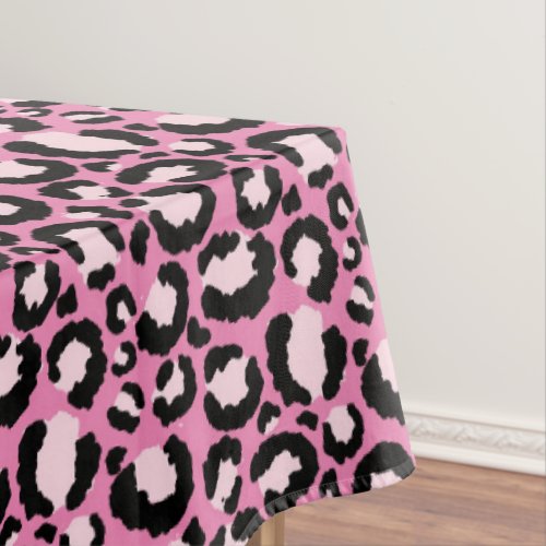 Pink Leopard Print Tablecloth