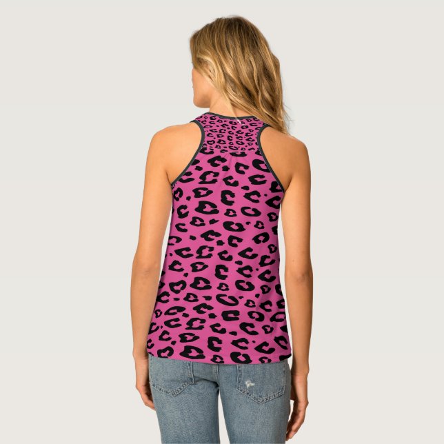 Pink leopard print tank top for women and girls | Zazzle