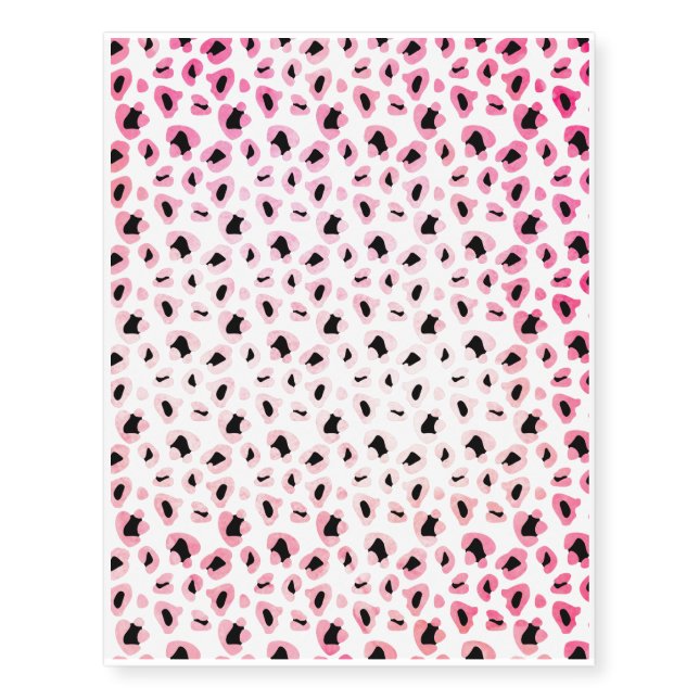Pink Leopard Print Temporary Tattoos (Front)