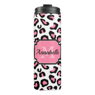 Pink Leopard Print Thermal Tumbler