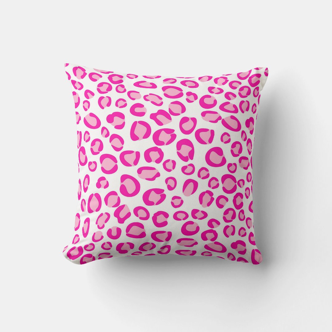 Pink leopard print throw pillow | Zazzle