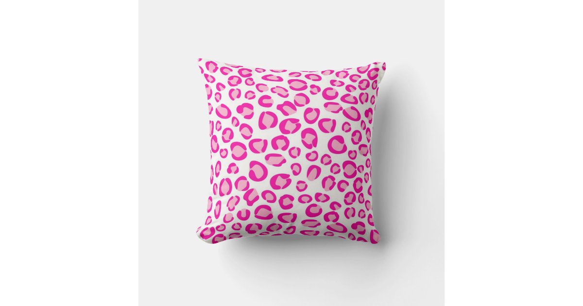 Pink leopard print throw pillow Zazzle