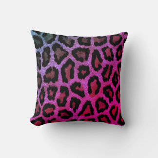 Pink Leopard Print Throw Pillow