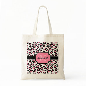 Pink Leopard Print Tote Bag