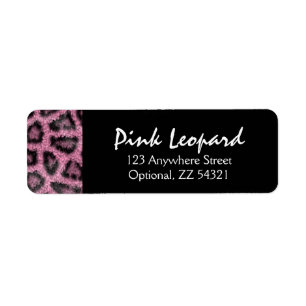 Pink Leopard Print Trendy Fur Pattern Wild Animal Label