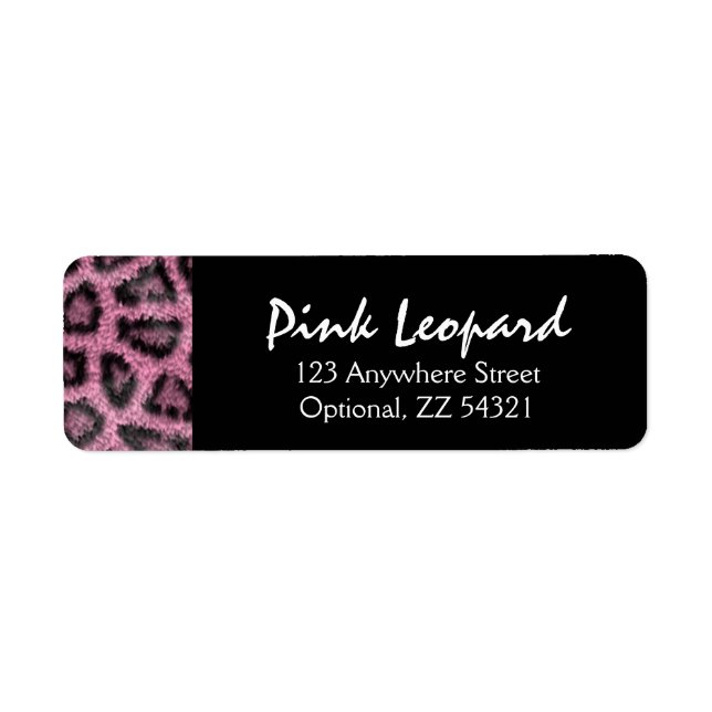 Pink Leopard Print Trendy Fur Pattern Wild Animal Label (Front)