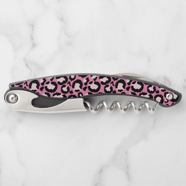 Pink Leopard Print Waiter's Corkscrew (Front)