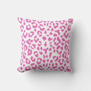 Pink leopard print with monogram throw pillow