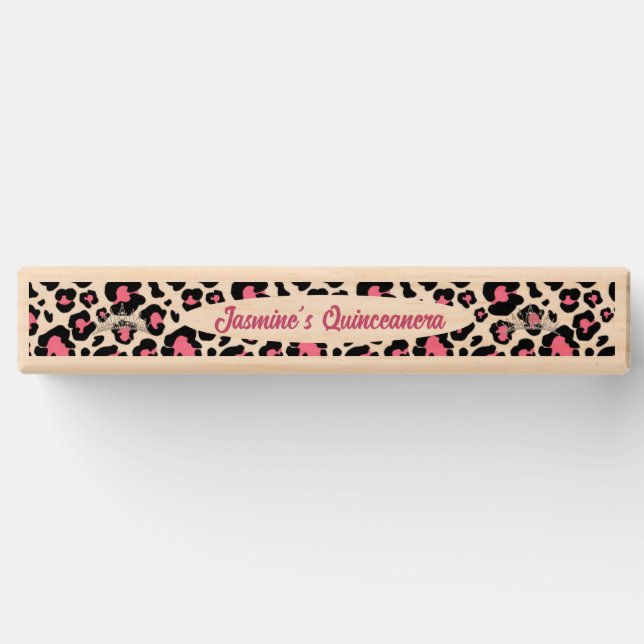 Pink Leopard Quinceanera Outdoor Giant Topple Towe Topple Tower (Front)