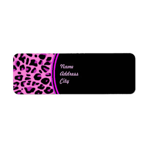 Pink Leopard Return Address Label