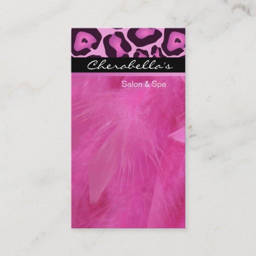 Customizable Pink Leopard Salon &amp; Spa Massage Business Card