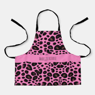Pink Leopard Shapes Geometric Pattern Apron