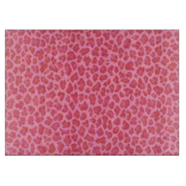 Pink Leopard Skin Cutting Board (Front)