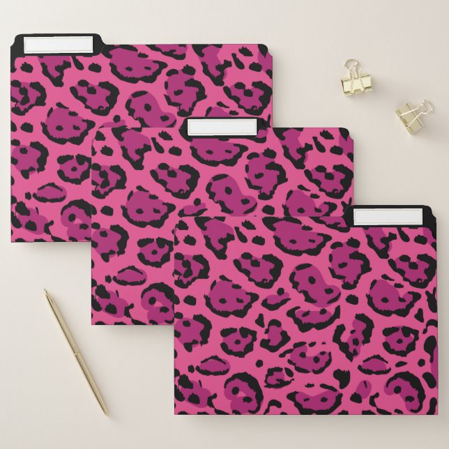 Pink Leopard Skin  File Folder (Set)