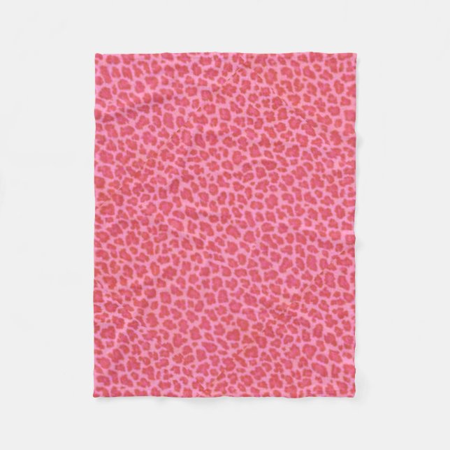 Pink Leopard Skin Fleece Blanket (Front)