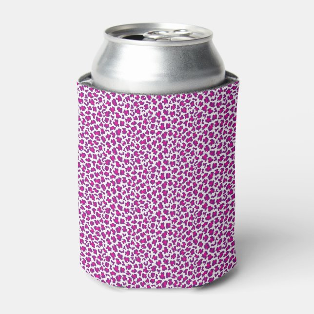 pink leopard skin pattern can cooler (Can Front)