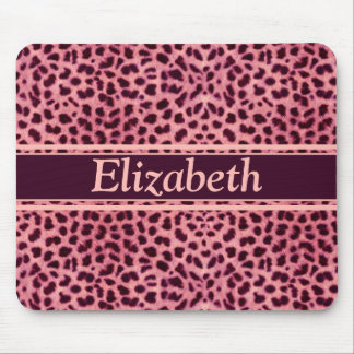 Pink Leopard Skin Pattern Personalize Mouse Pad