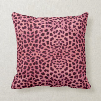 Pink Leopard Skin Pattern Throw Pillow