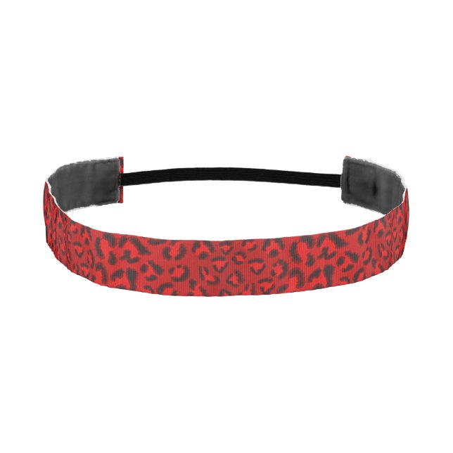 Pink leopard texture pattern. athletic headband (Front)
