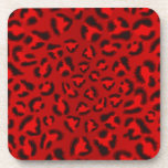 Pink leopard texture pattern. beverage coaster