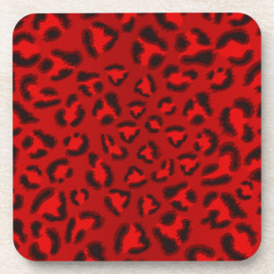 Pink leopard texture pattern. beverage coaster