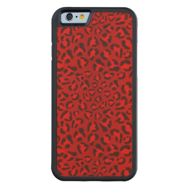 Pink leopard texture pattern. carved wood iPhone case (Back)
