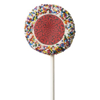 Pink Leopard Texture Pattern. Chocolate Covered Oreo Pop by trendzilla at Zazzle