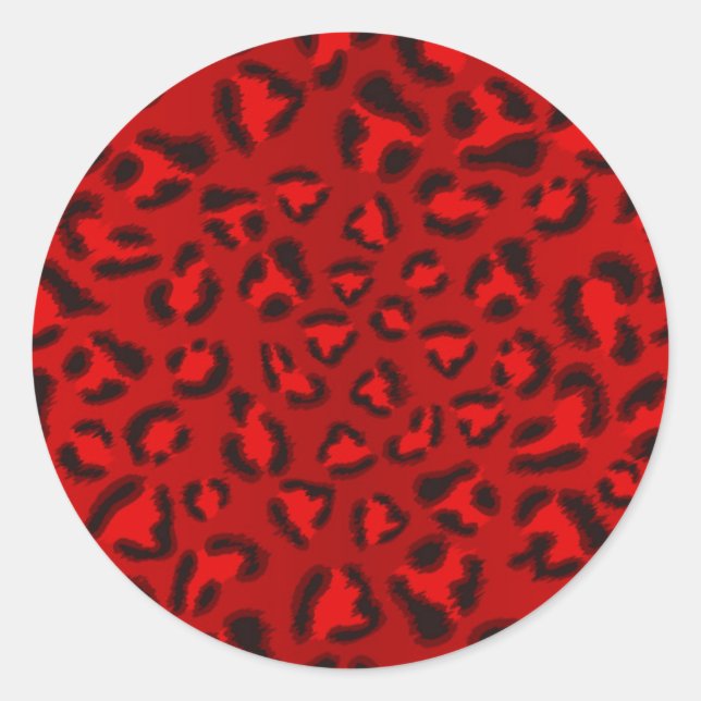 Pink leopard texture pattern. classic round sticker (Front)