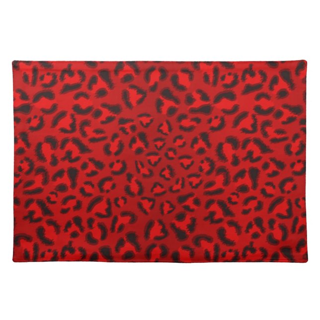 Pink leopard texture pattern. cloth placemat (Front)