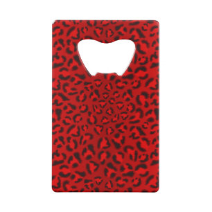 Pink leopard texture pattern. credit card bottle opener