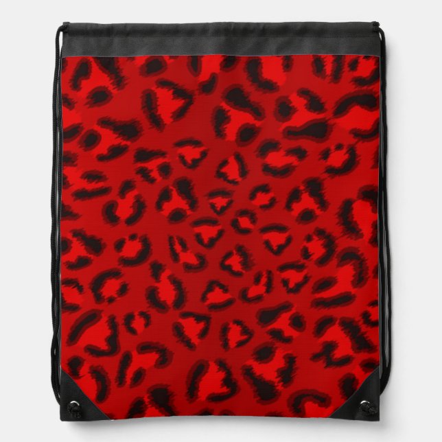 Pink leopard texture pattern. drawstring bag (Front)