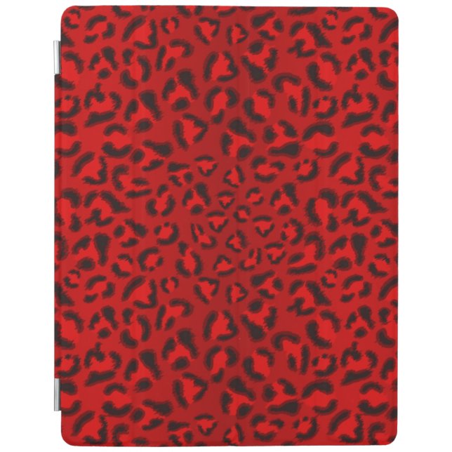 Pink leopard texture pattern. iPad smart cover (Front)